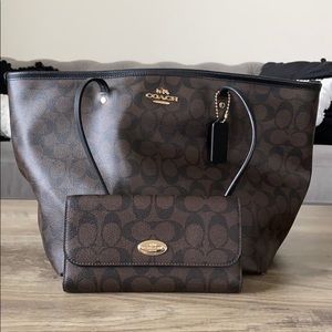 Gently used Coach bag with matching wallet